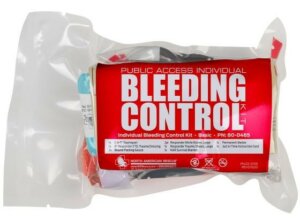 A close-up of one of the bleeding control kits.